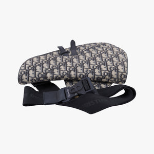 Pre-owned Christian Dior saddle Navy Jacquard×Leather  bum bag/waist bag | stylenewstar