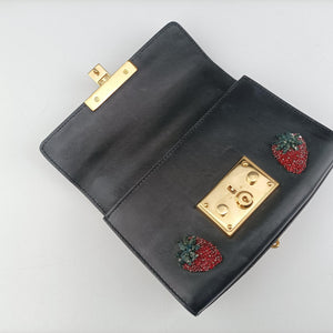 Pre-owned Gucci Padlock Black×Red×Golden Leather 432182 shoulderbag | stylenewstar