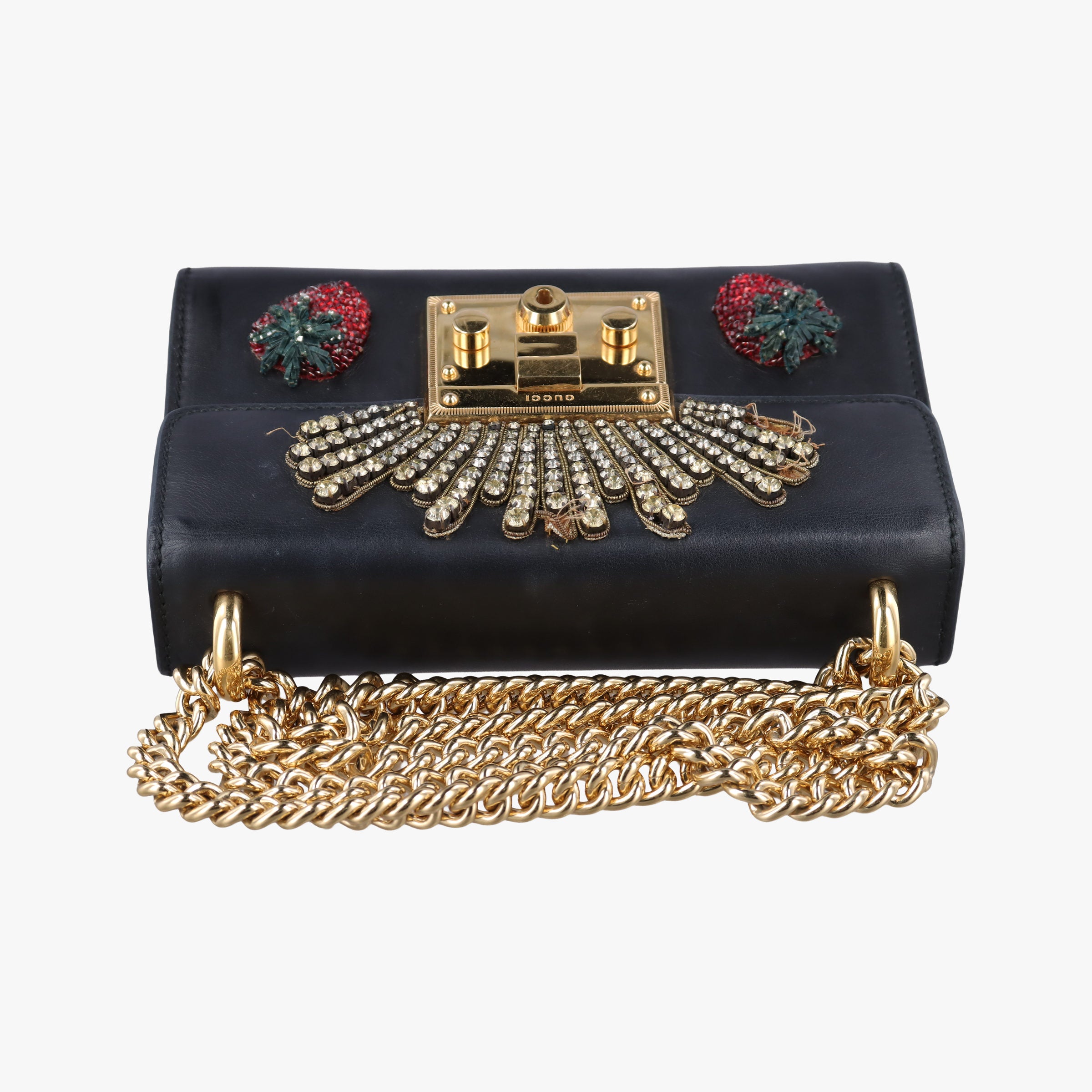 Pre-owned Gucci Padlock Black×Red×Golden Leather 432182 shoulderbag | stylenewstar