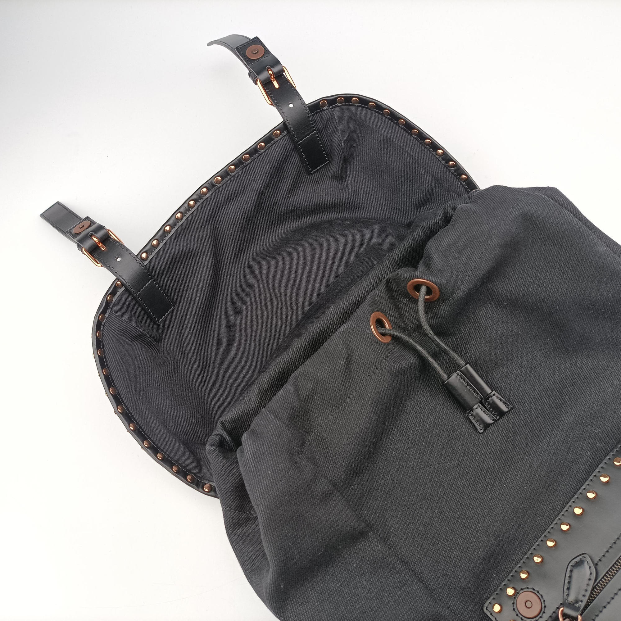Vintage Givenchy Rider Black Canvas × Calfskin Leather   backpack/rucksack | stylenewstar