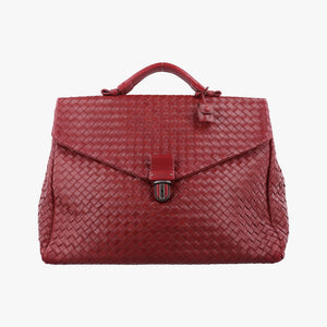 Pre-owned Bottega Veneta Intrecciato Red lambskin  handbag | stylenewstar
