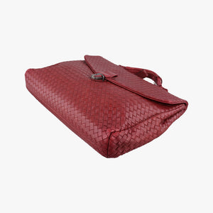 Pre-owned Bottega Veneta Intrecciato Red lambskin  handbag | stylenewstar