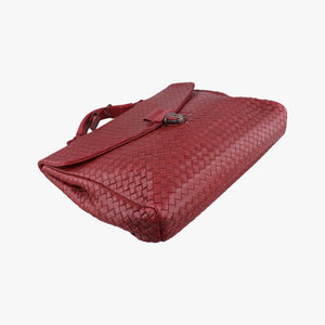 Pre-owned Bottega Veneta Intrecciato Red lambskin  handbag | stylenewstar