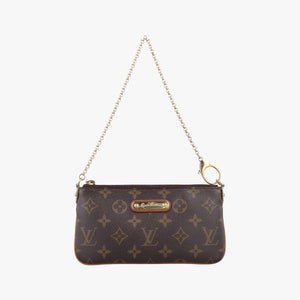 Pre-owned Louis Vuitton Pochette Mila MM brown Monogram Canvas M60094 handbag | stylenewstar