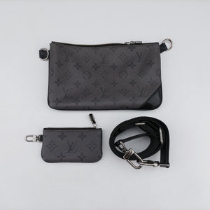 Pre-owned Louis Vuitton Trio Messenger Gris Monogram Shadow M46603 shoulderbag | stylenewstar