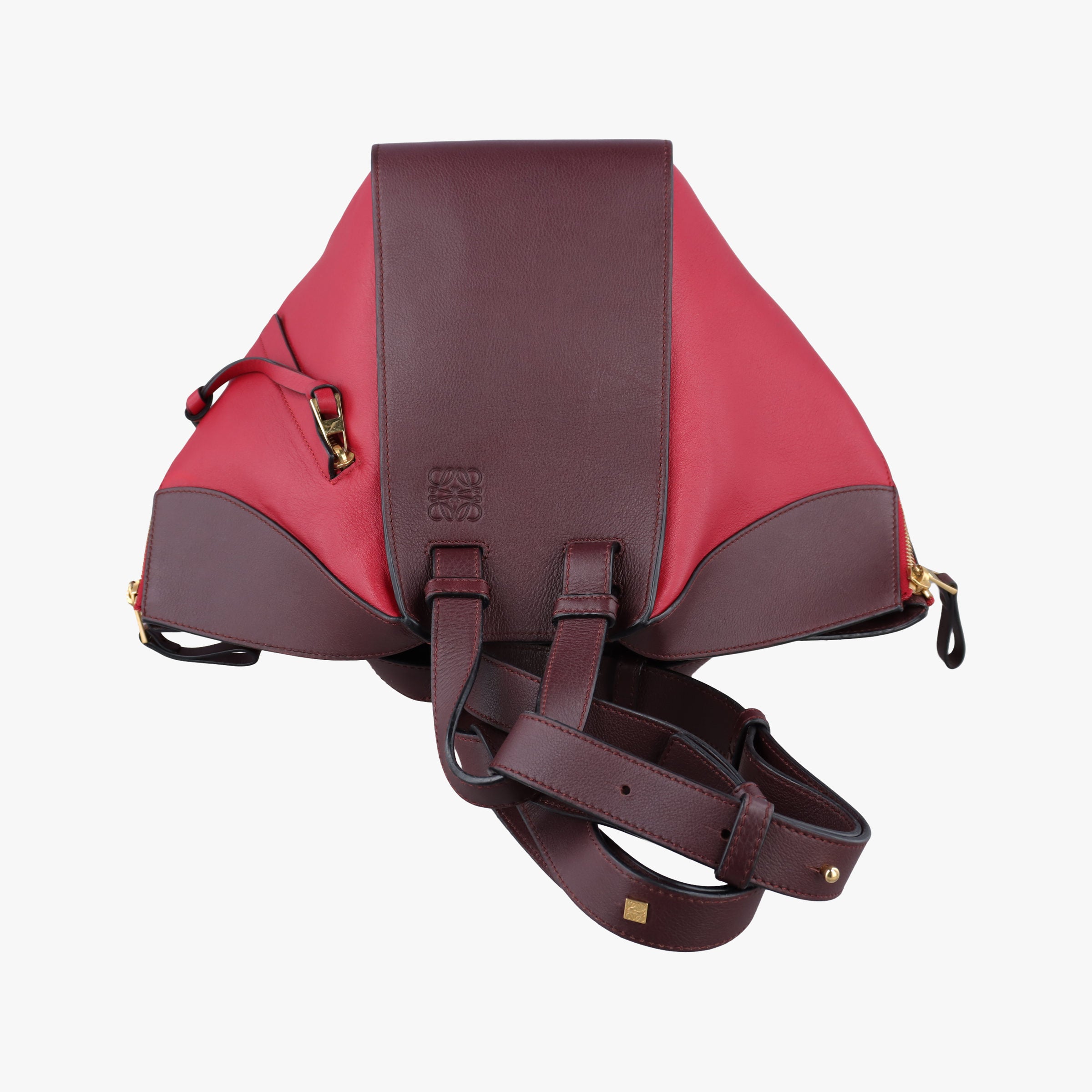 Vintage Loewe hammock Red×burgundy leather  shoulderbag | stylenewstar