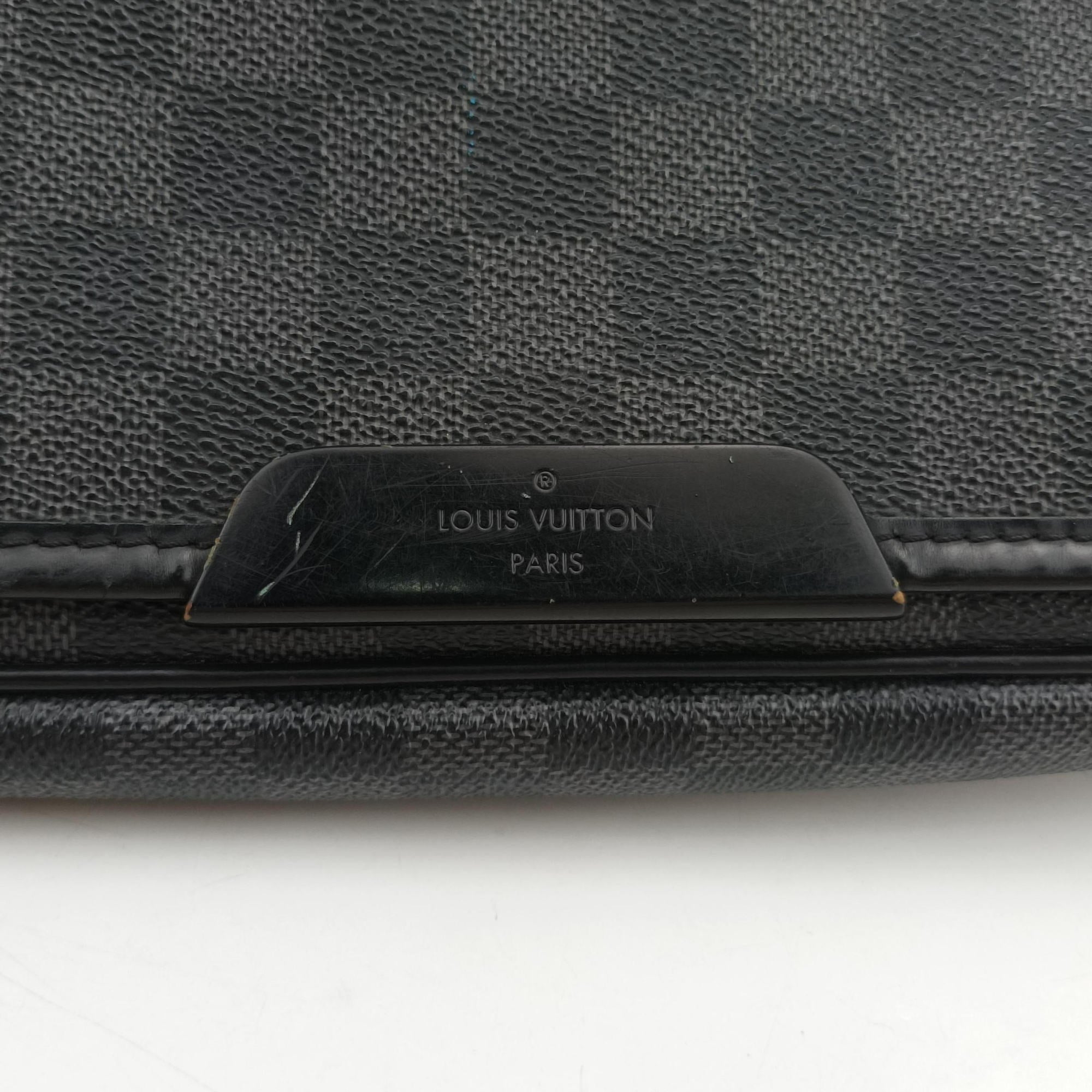 Vintage Louis Vuitton DANIEL MM Noir Damier GRAPHITE N58029 shoulderbag | stylenewstar