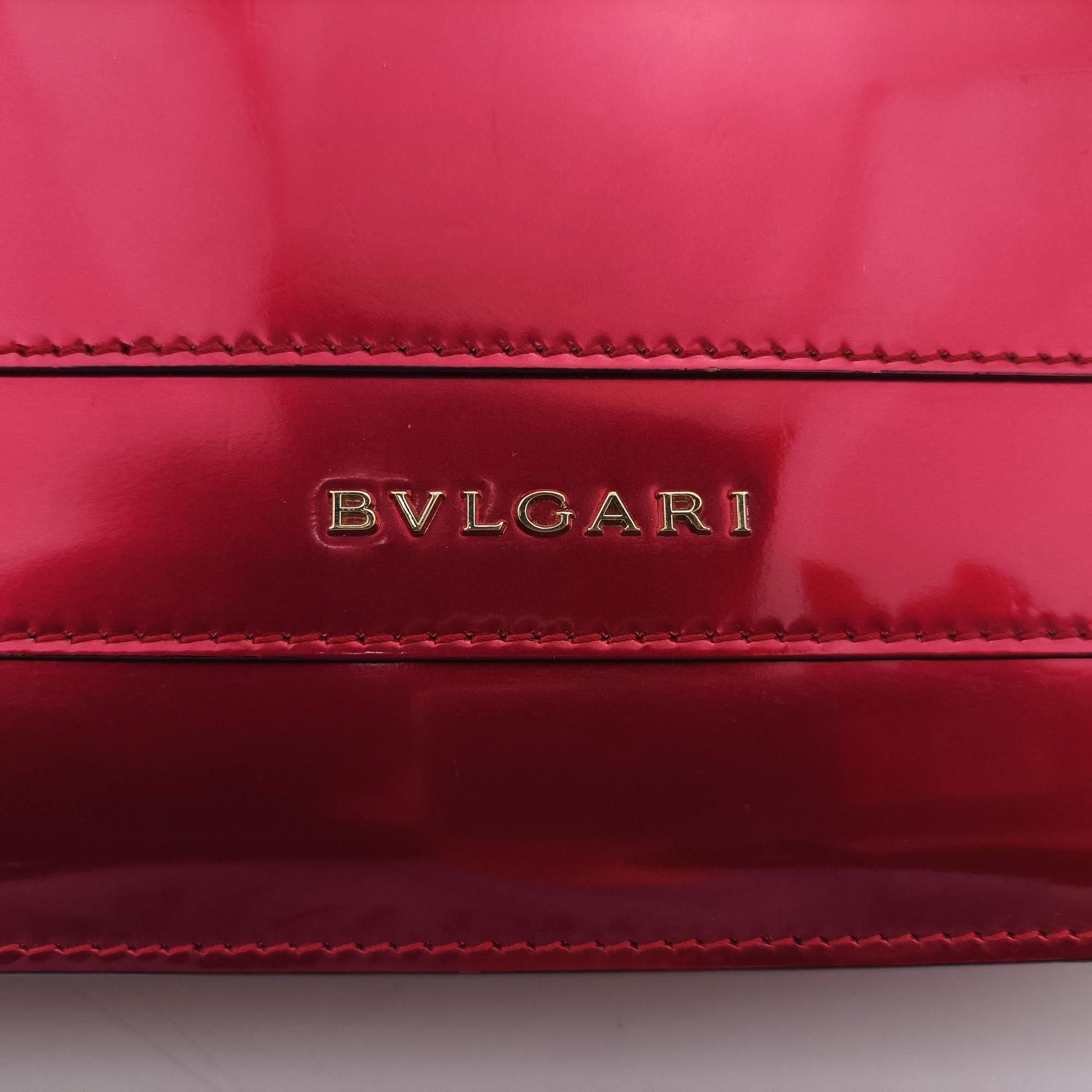 Pre-owned Bvlgari Serpenti Forever Red Patent Leather  shoulderbag | stylenewstar
