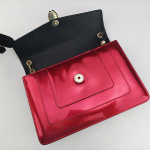 Pre-owned Bvlgari Serpenti Forever Red Patent Leather  shoulderbag | stylenewstar