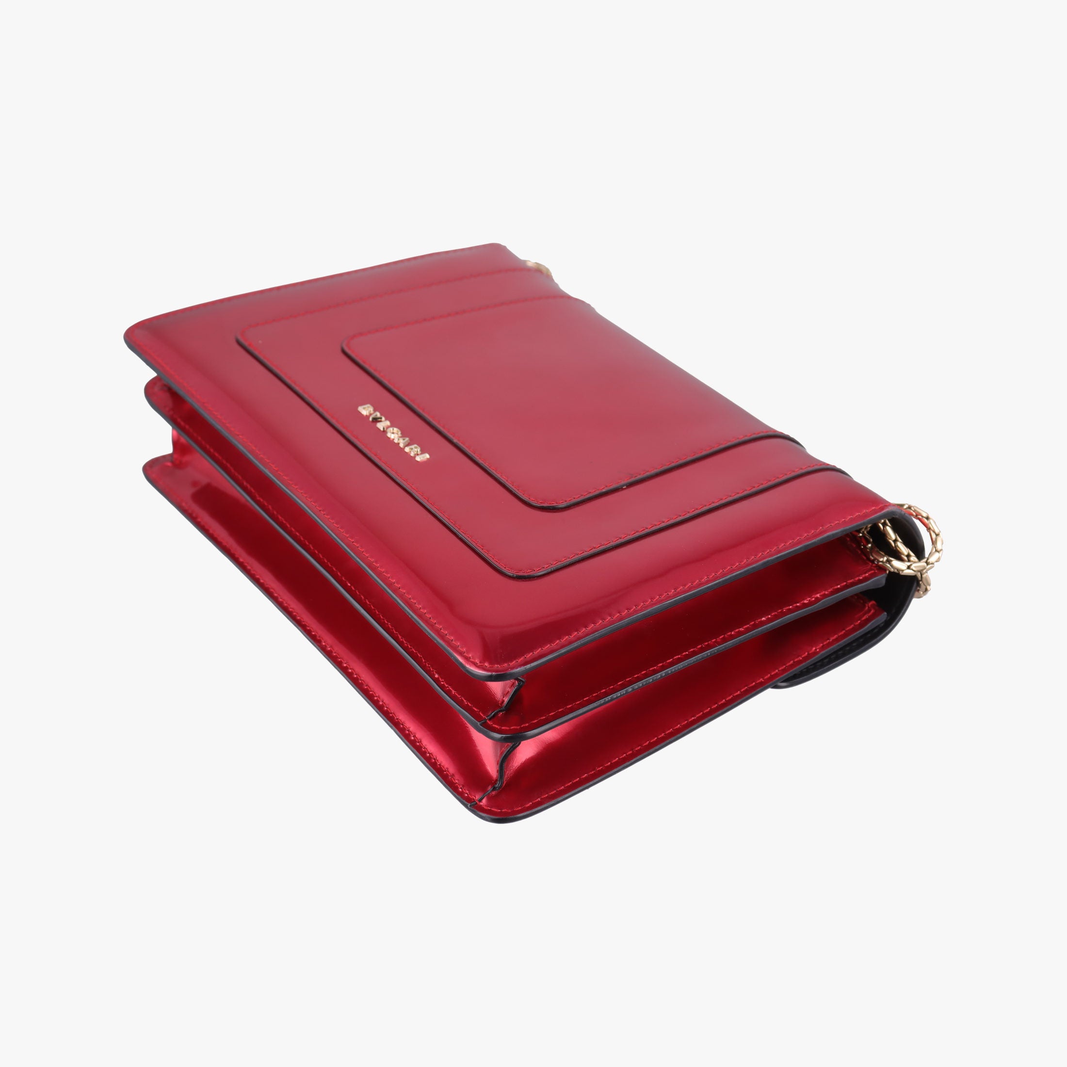 Pre-owned Bvlgari Serpenti Forever Red Patent Leather  shoulderbag | stylenewstar