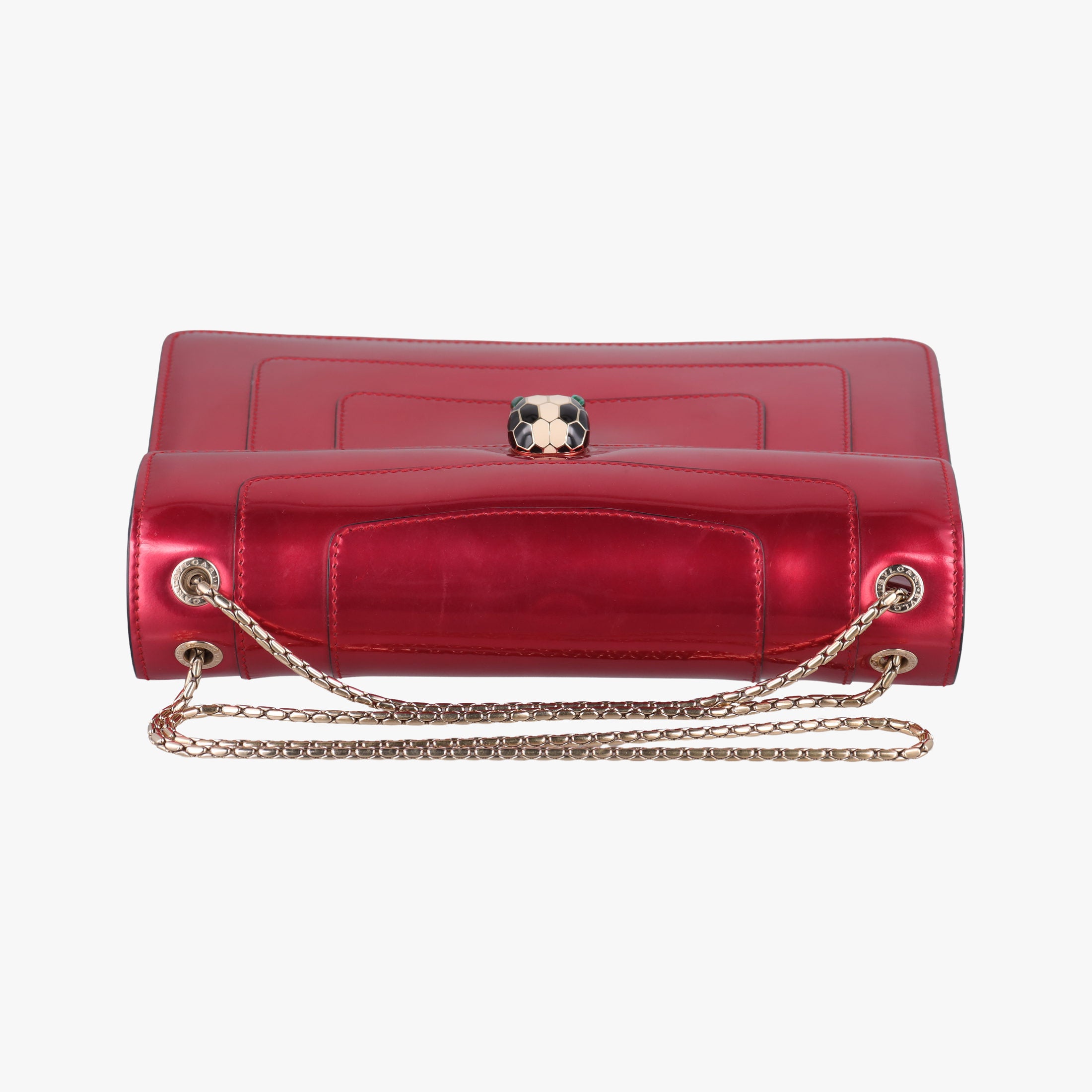 Pre-owned Bvlgari Serpenti Forever Red Patent Leather  shoulderbag | stylenewstar