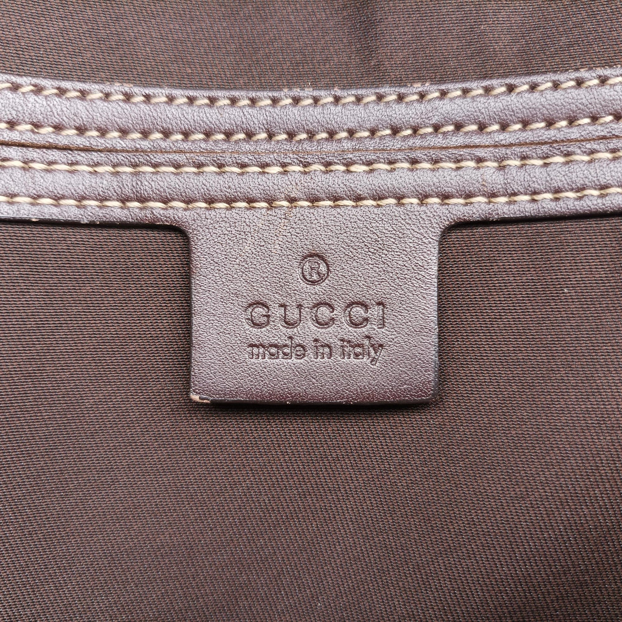 Pre-owned Gucci Diamante Brown PVC coated canvas 208463 handbag | stylenewstar