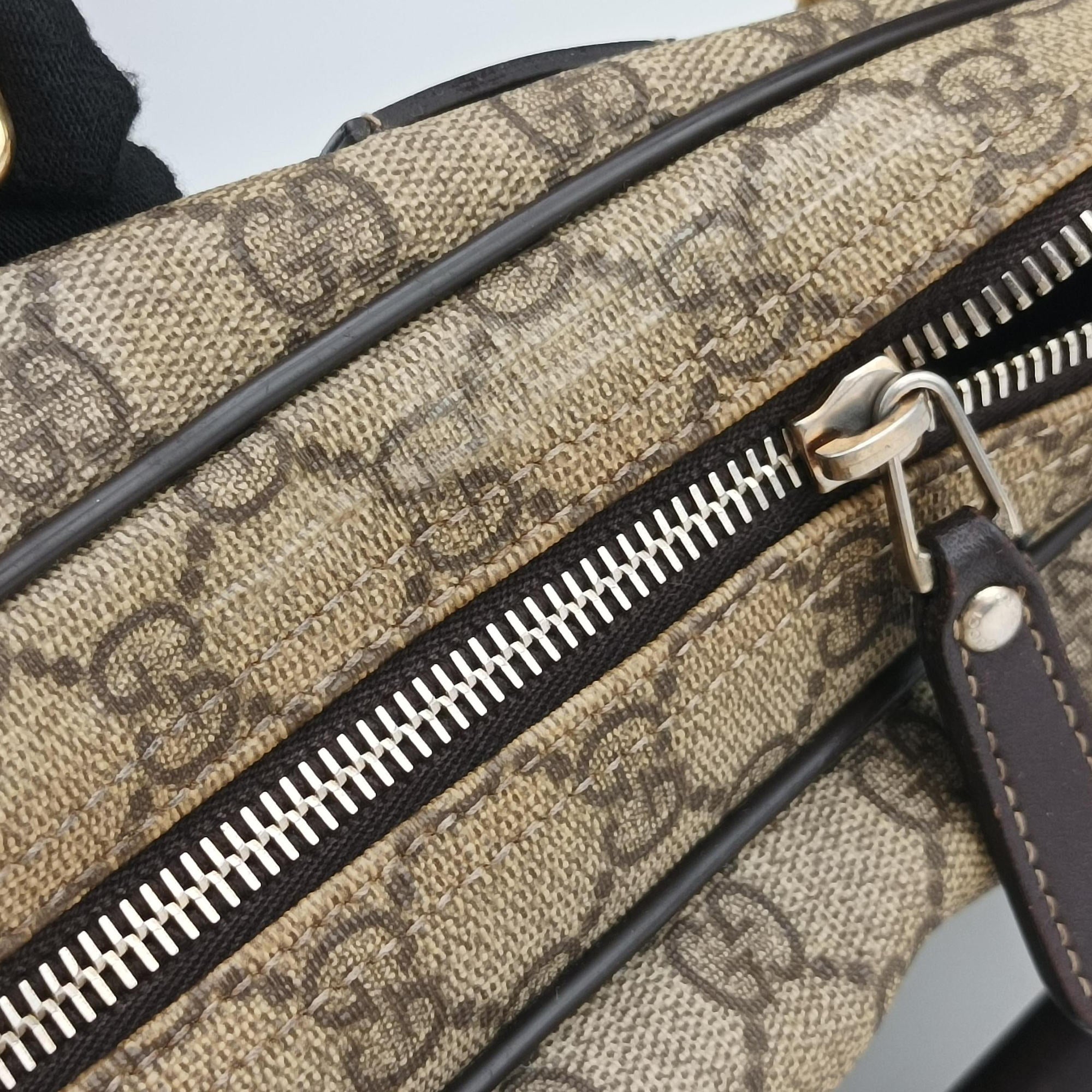Pre-owned Gucci Diamante Brown PVC coated canvas 208463 handbag | stylenewstar