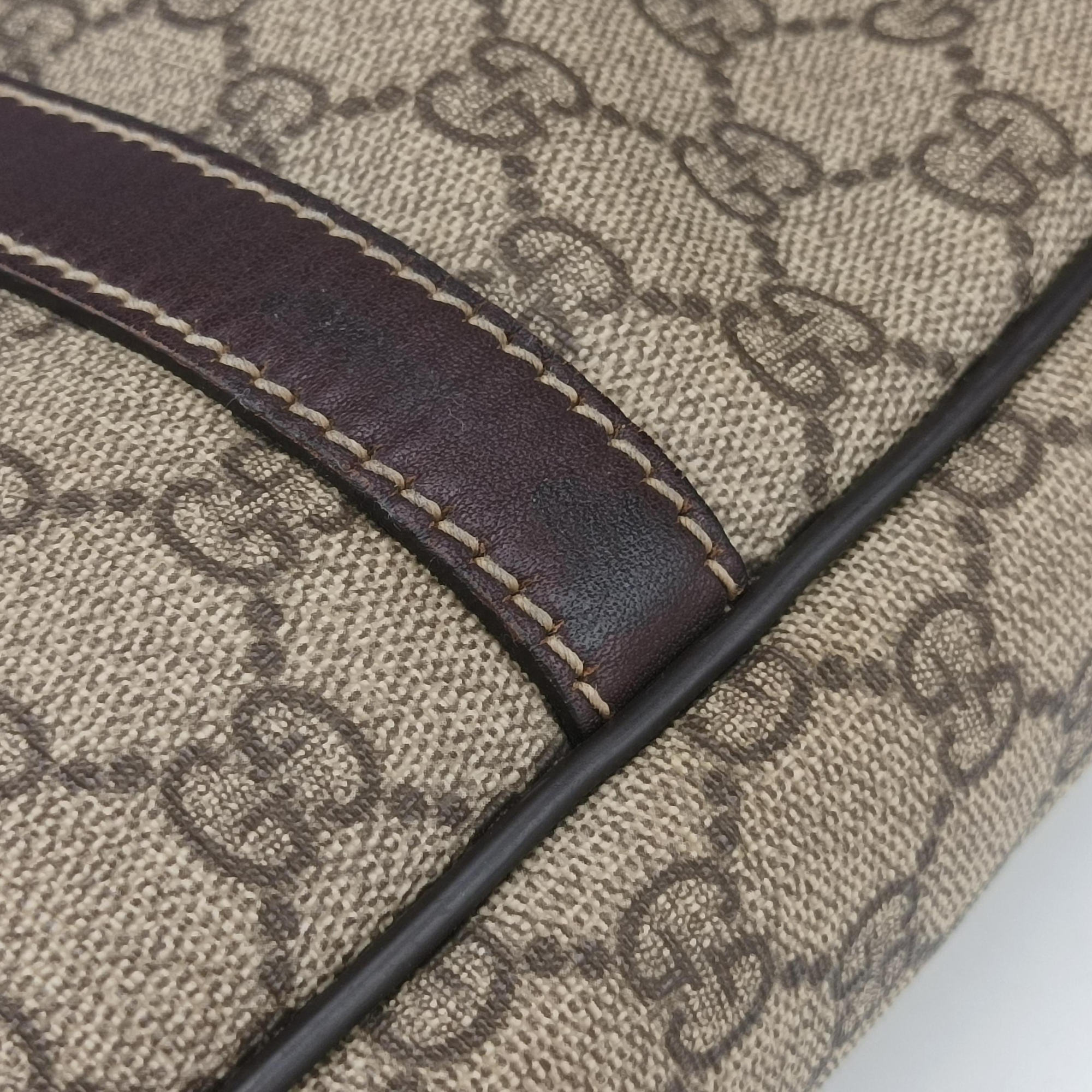 Pre-owned Gucci Diamante Brown PVC coated canvas 208463 handbag | stylenewstar