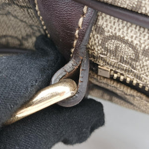 Pre-owned Gucci Diamante Brown PVC coated canvas 208463 handbag | stylenewstar