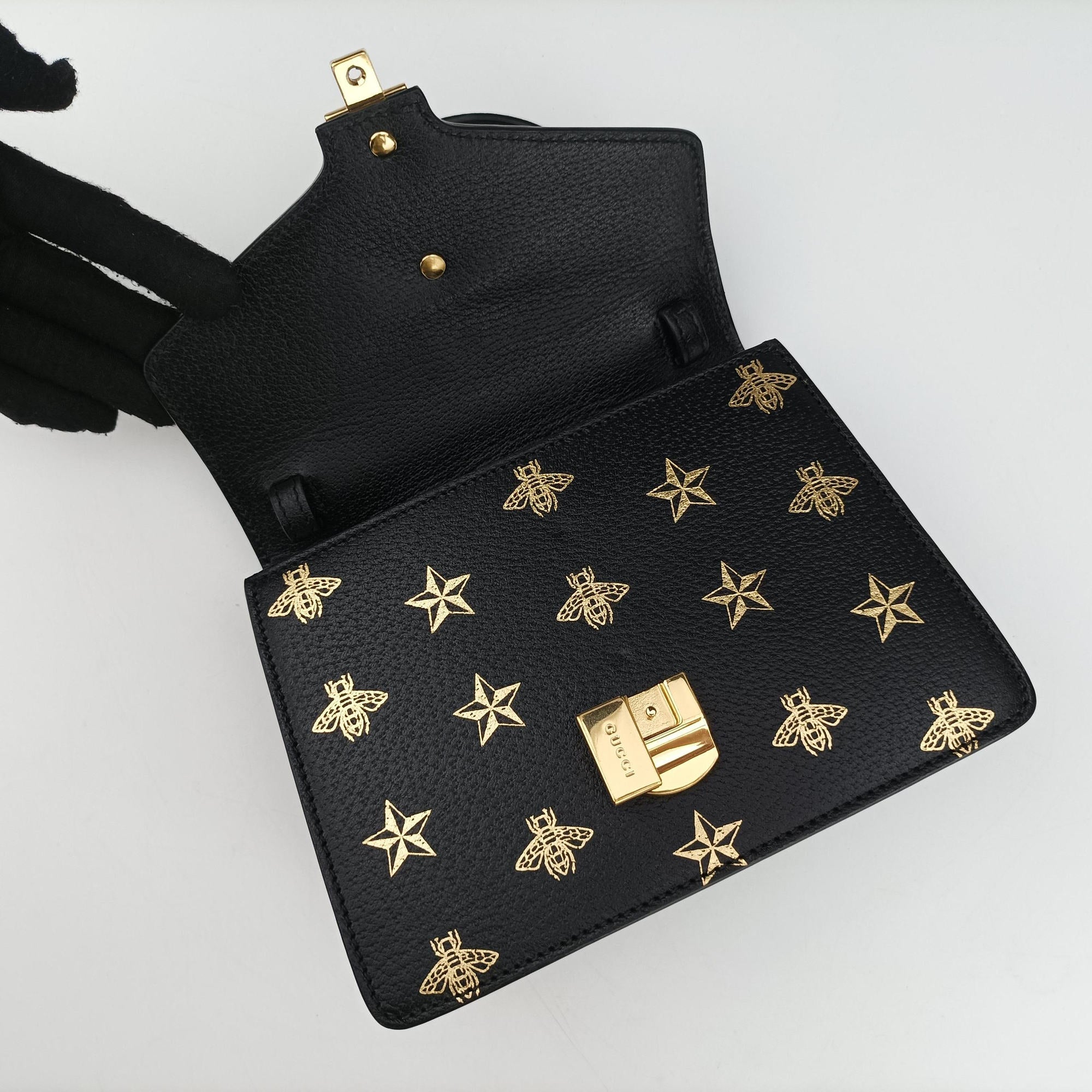 Secondhand Gucci Sylvie Black×Multi Leather 470270 shoulderbag | stylenewstar