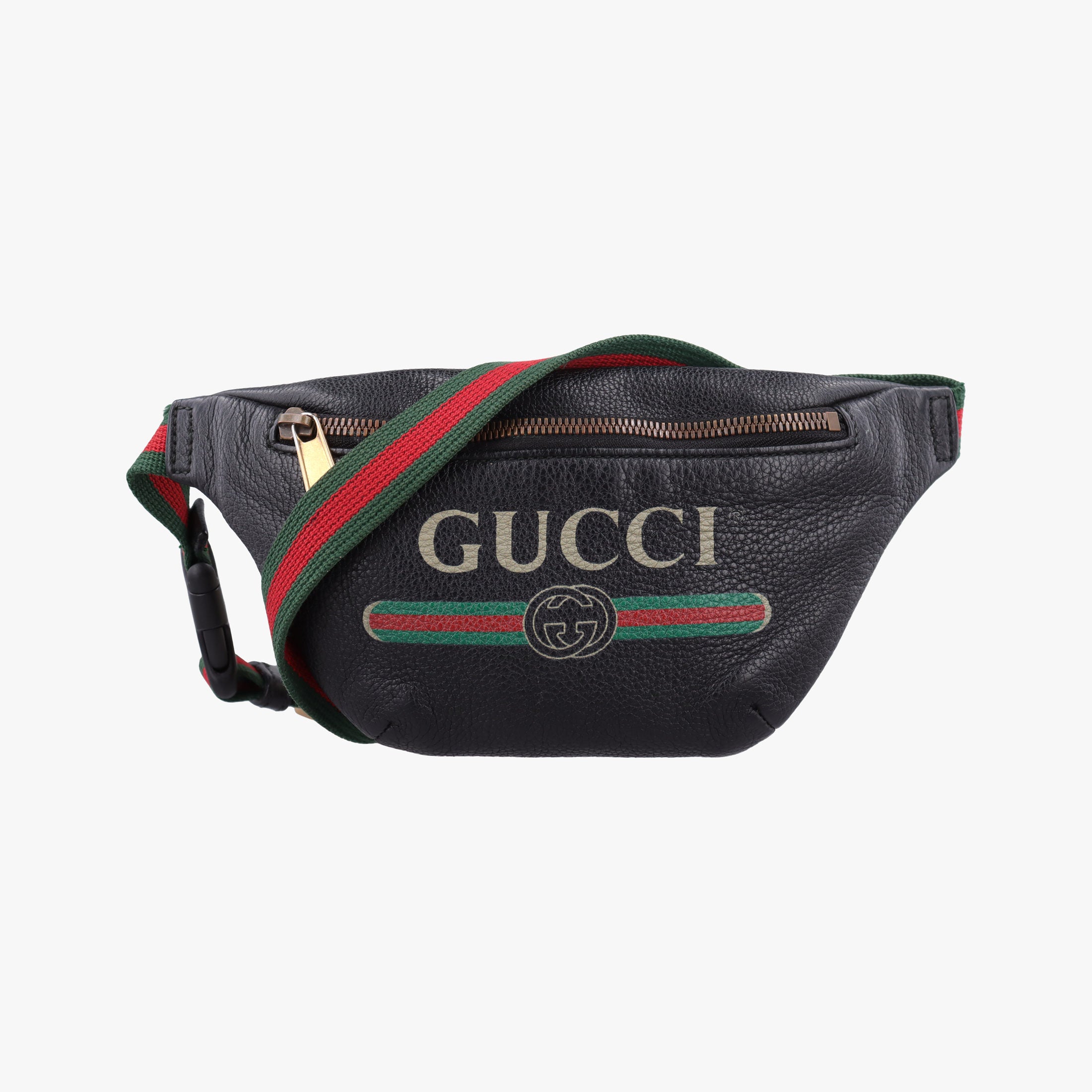 Pre-owned Gucci Print Black Leather 527792 bum bag/waist bag | stylenewstar