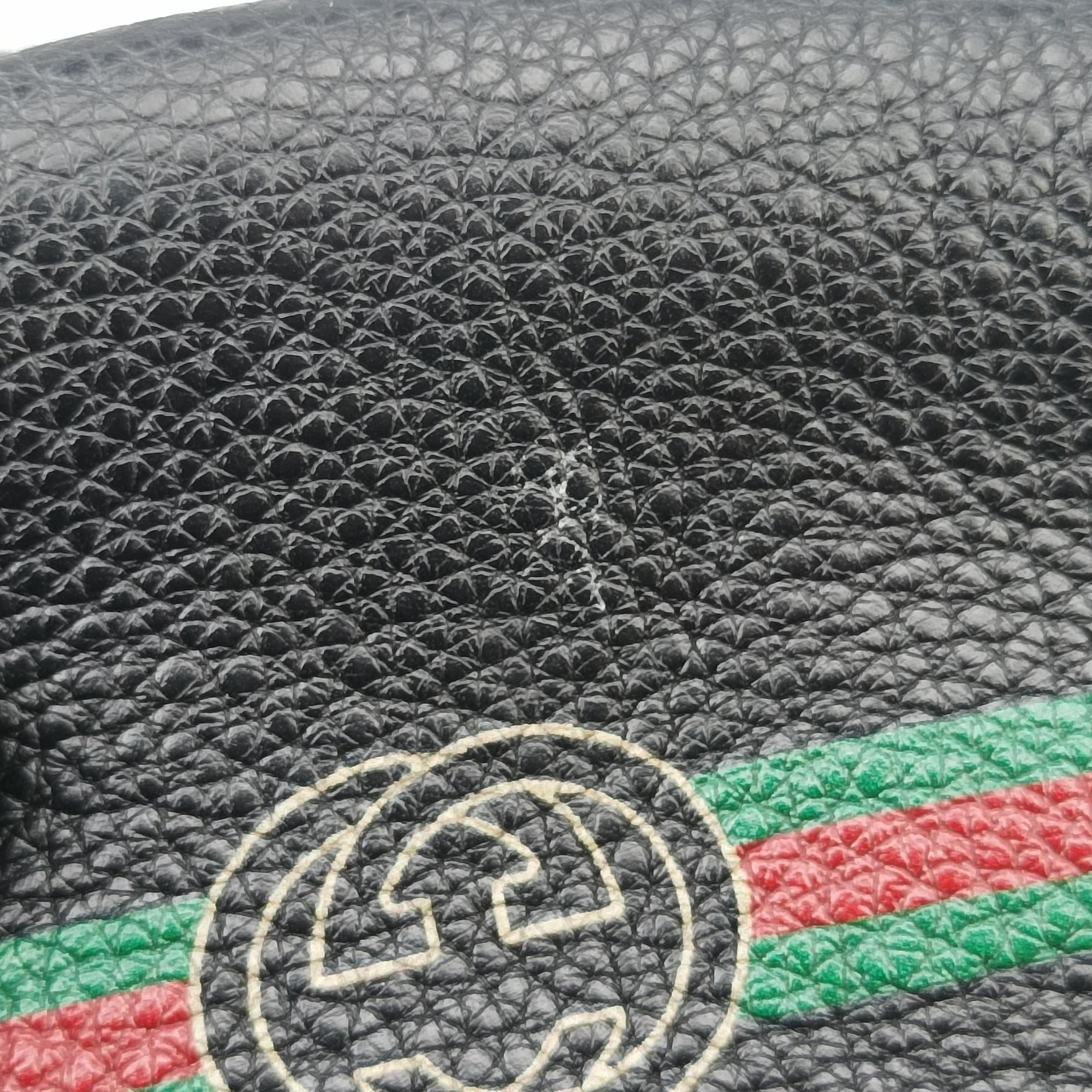 Pre-owned Gucci Print Black Leather 527792 bum bag/waist bag | stylenewstar