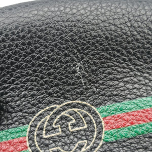 Pre-owned Gucci Print Black Leather 527792 bum bag/waist bag | stylenewstar