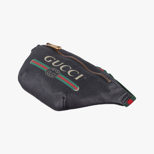 Pre-owned Gucci Print Black Leather 527792 bum bag/waist bag | stylenewstar