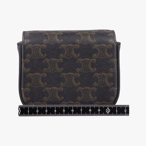 Pre-owned Celine Mini Triomphe Brown PVC coated canvas  shoulderbag | stylenewstar