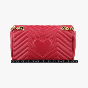 Pre-owned Gucci GG Marmont Red Leather 443497 shoulderbag | stylenewstar