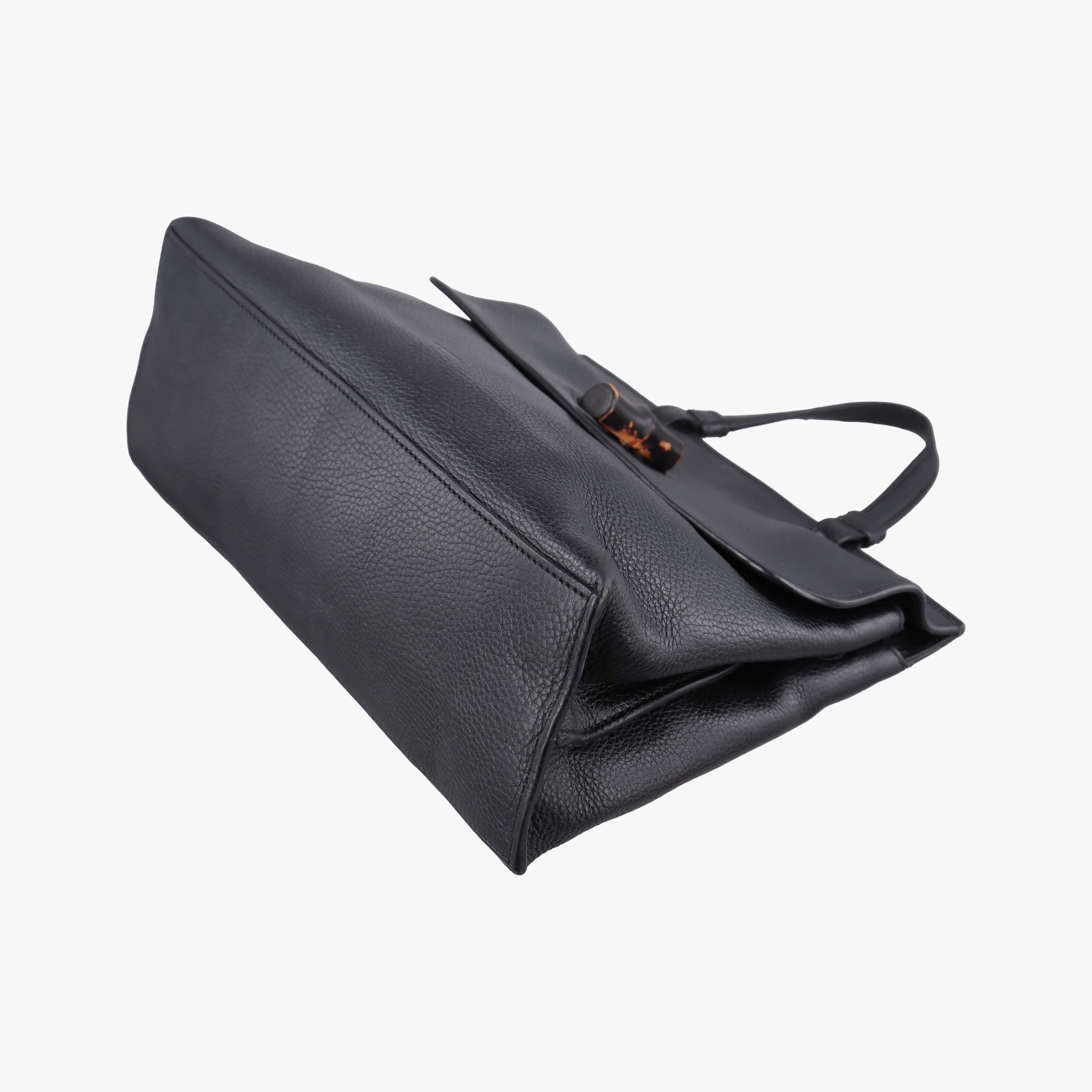 Pre-owned Gucci Bamboo Daily Black Leather 392013 shoulderbag | stylenewstar