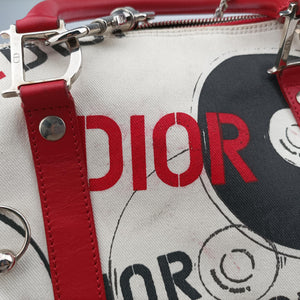 Pre-owned Christian Dior Hardcore White×Red×Black canvas×Leather  handbag | stylenewstar