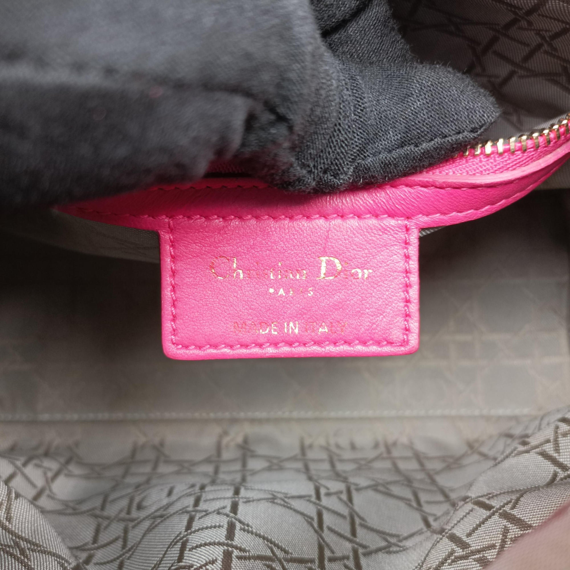 Pre-owned Christian Dior Lady Dior Rose lambskin  shoulderbag | stylenewstar