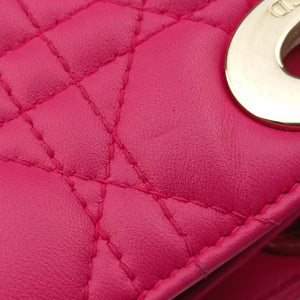 Pre-owned Christian Dior Lady Dior Rose lambskin  shoulderbag | stylenewstar