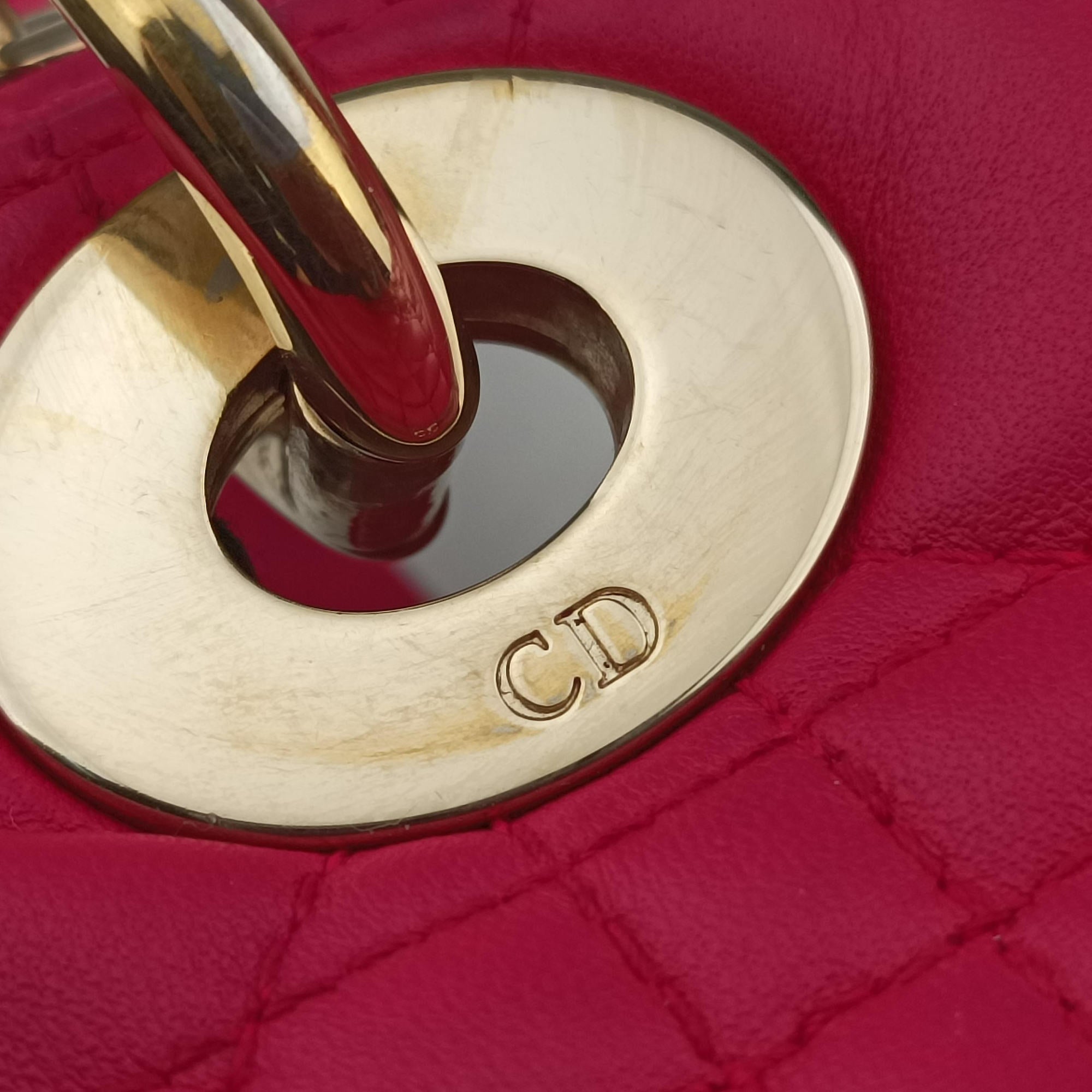 Pre-owned Christian Dior Lady Dior Rose lambskin  shoulderbag | stylenewstar