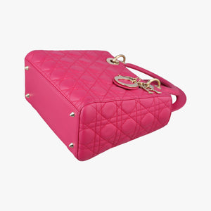 Pre-owned Christian Dior Lady Dior Rose lambskin  shoulderbag | stylenewstar