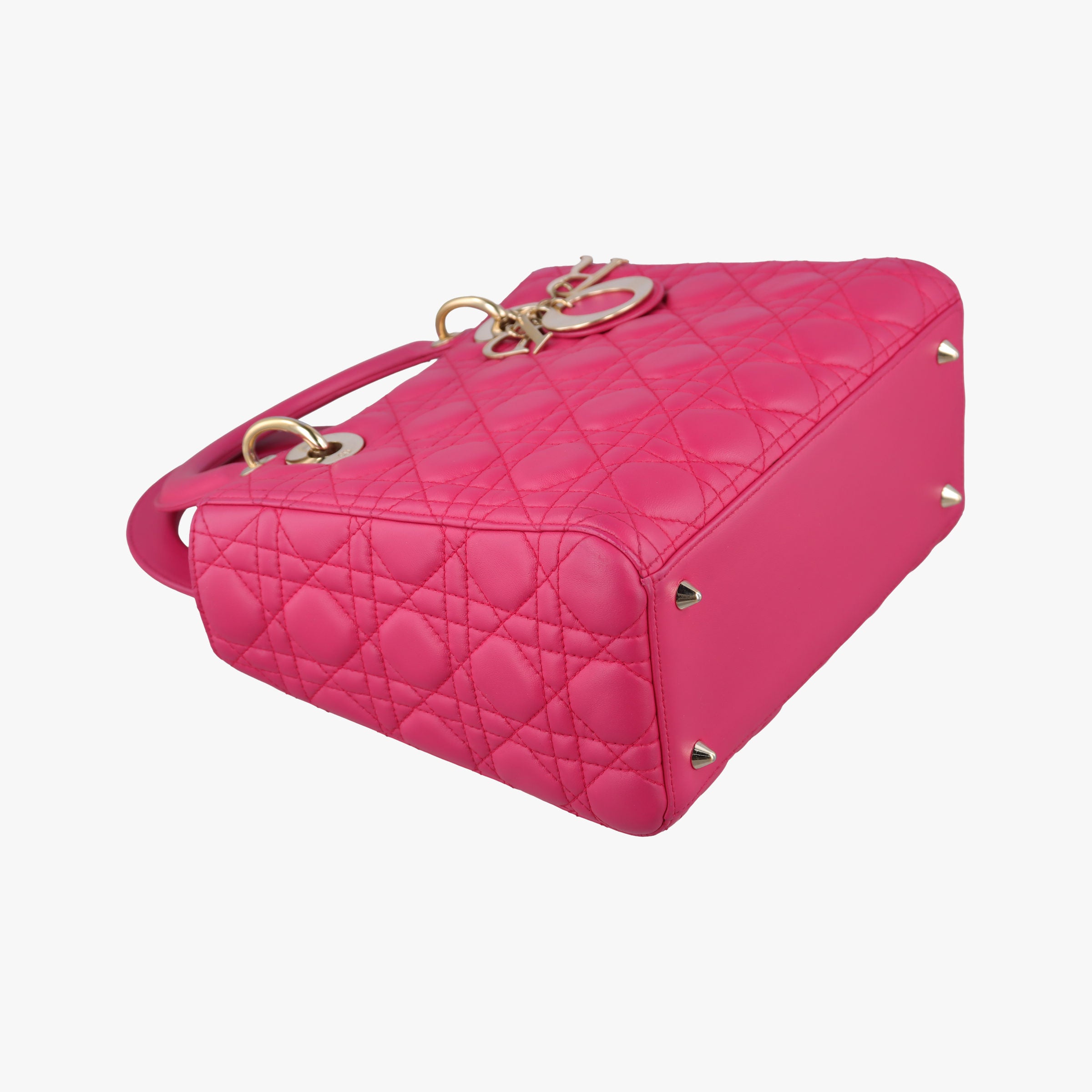 Pre-owned Christian Dior Lady Dior Rose lambskin  shoulderbag | stylenewstar
