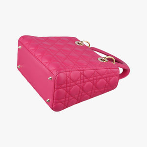 Pre-owned Christian Dior Lady Dior Rose lambskin  shoulderbag | stylenewstar