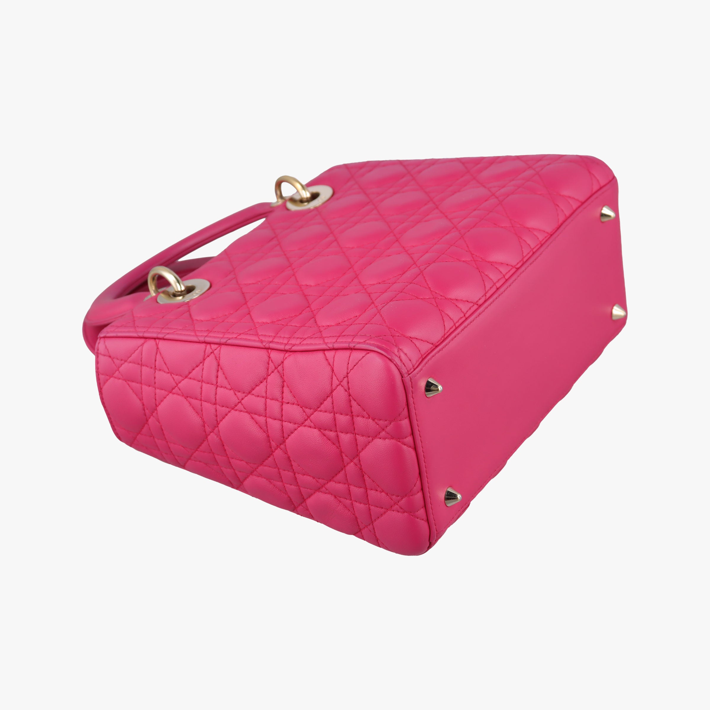 Pre-owned Christian Dior Lady Dior Rose lambskin  shoulderbag | stylenewstar