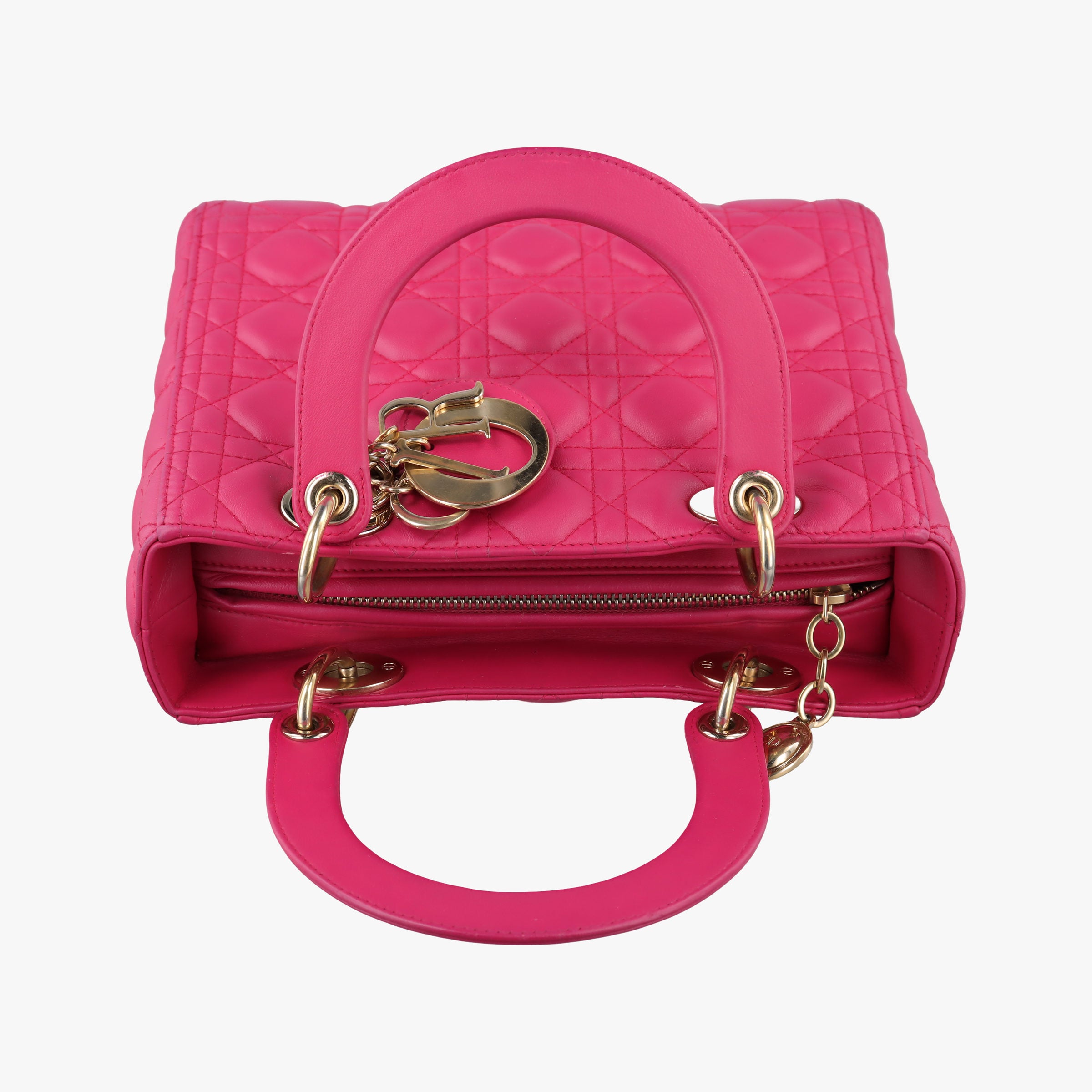 Pre-owned Christian Dior Lady Dior Rose lambskin  shoulderbag | stylenewstar