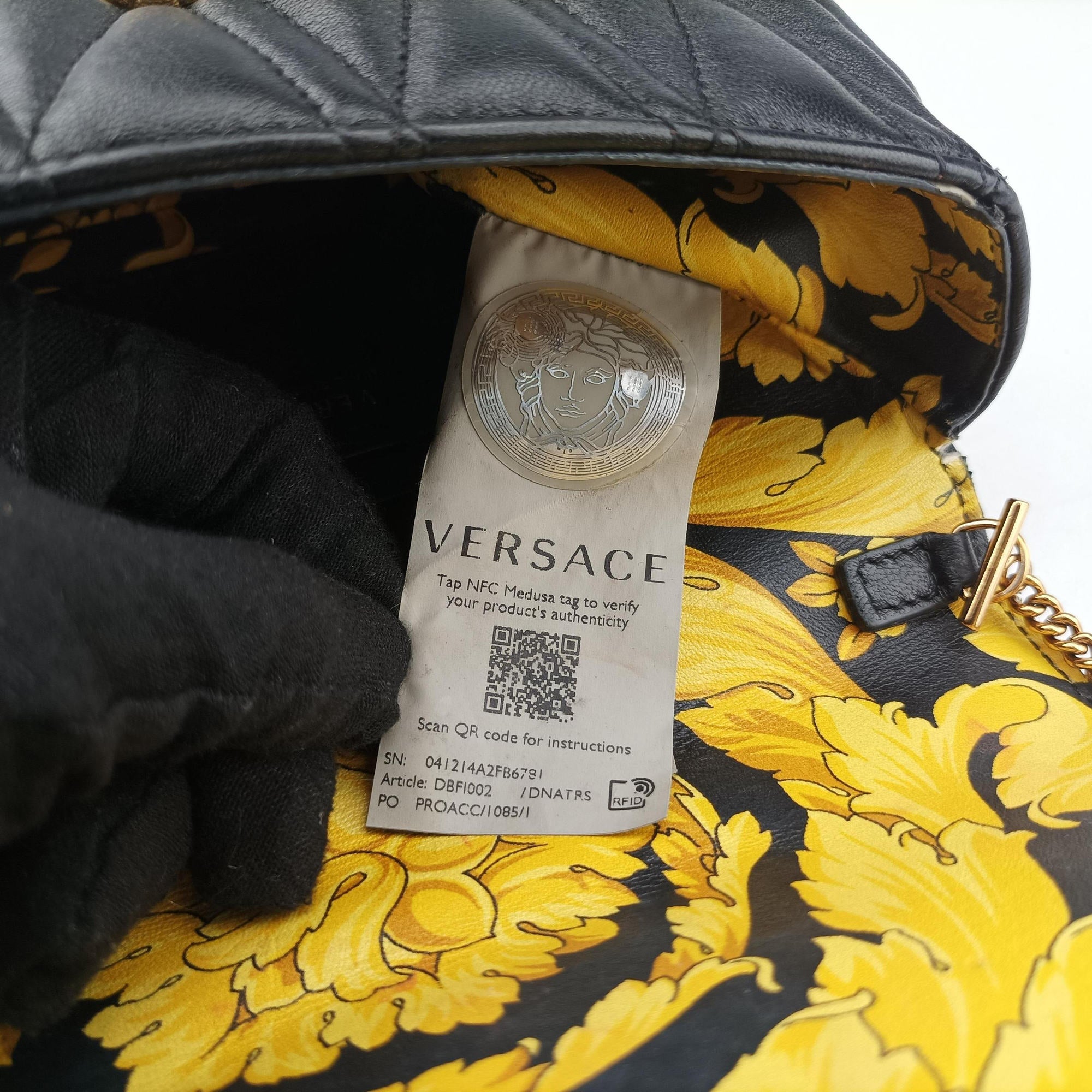 Secondhand VERSACE Virtus Black Leather  shoulderbag | stylenewstar