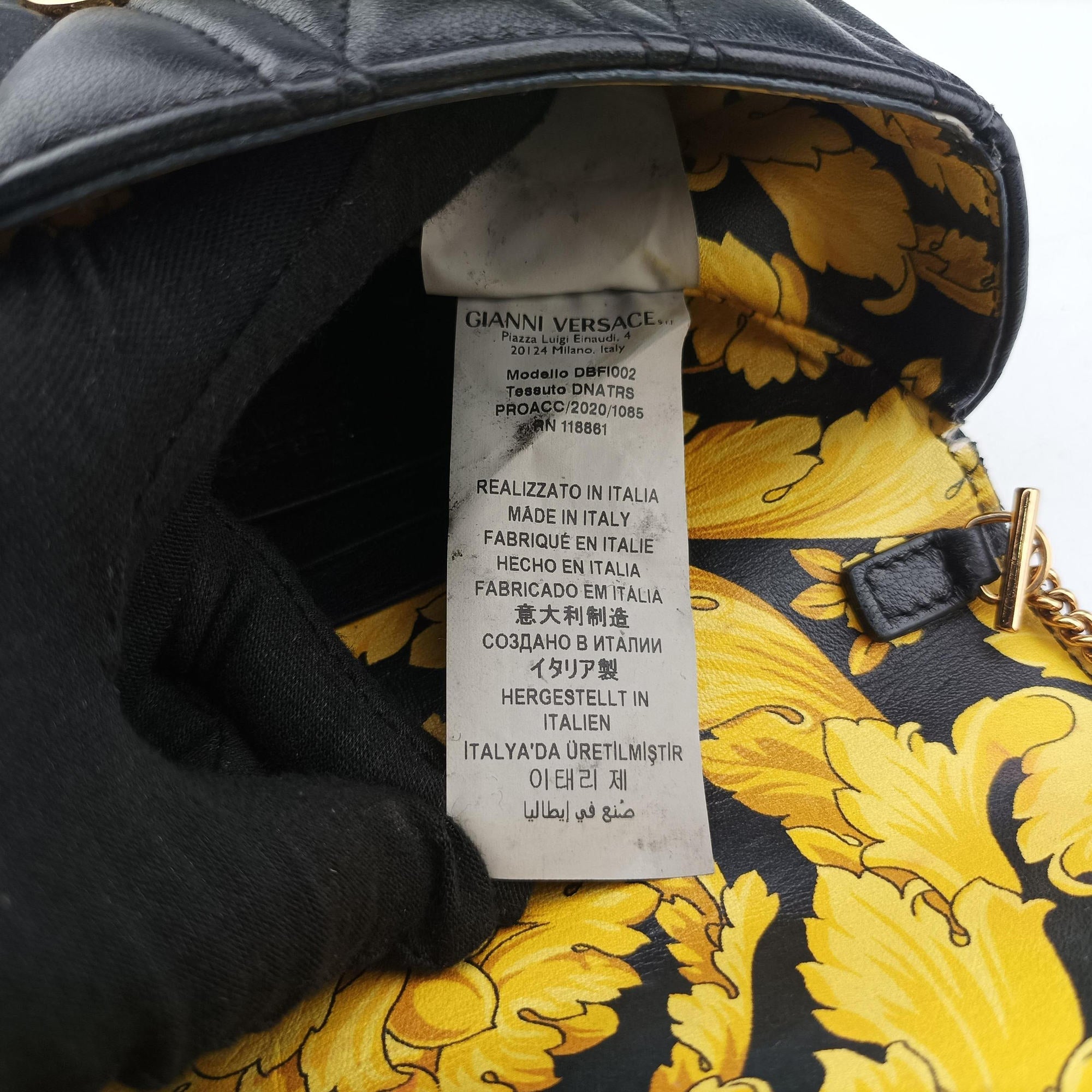 Secondhand VERSACE Virtus Black Leather  shoulderbag | stylenewstar