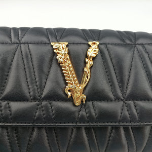 Secondhand VERSACE Virtus Black Leather  shoulderbag | stylenewstar