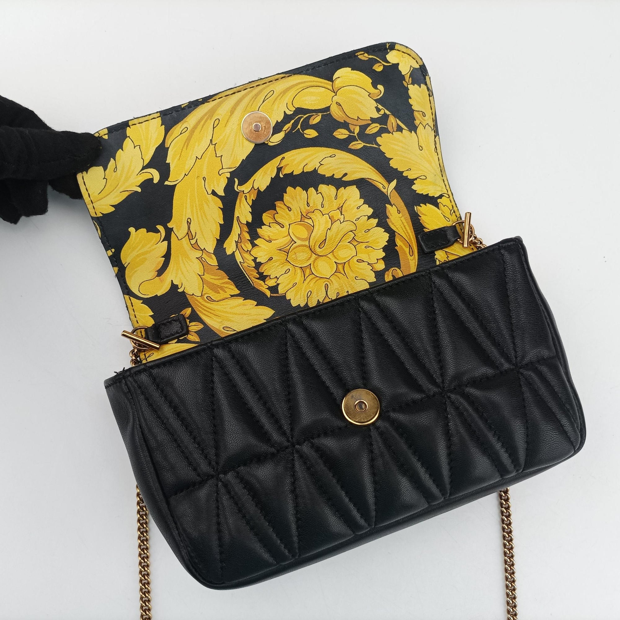 Secondhand VERSACE Virtus Black Leather  shoulderbag | stylenewstar