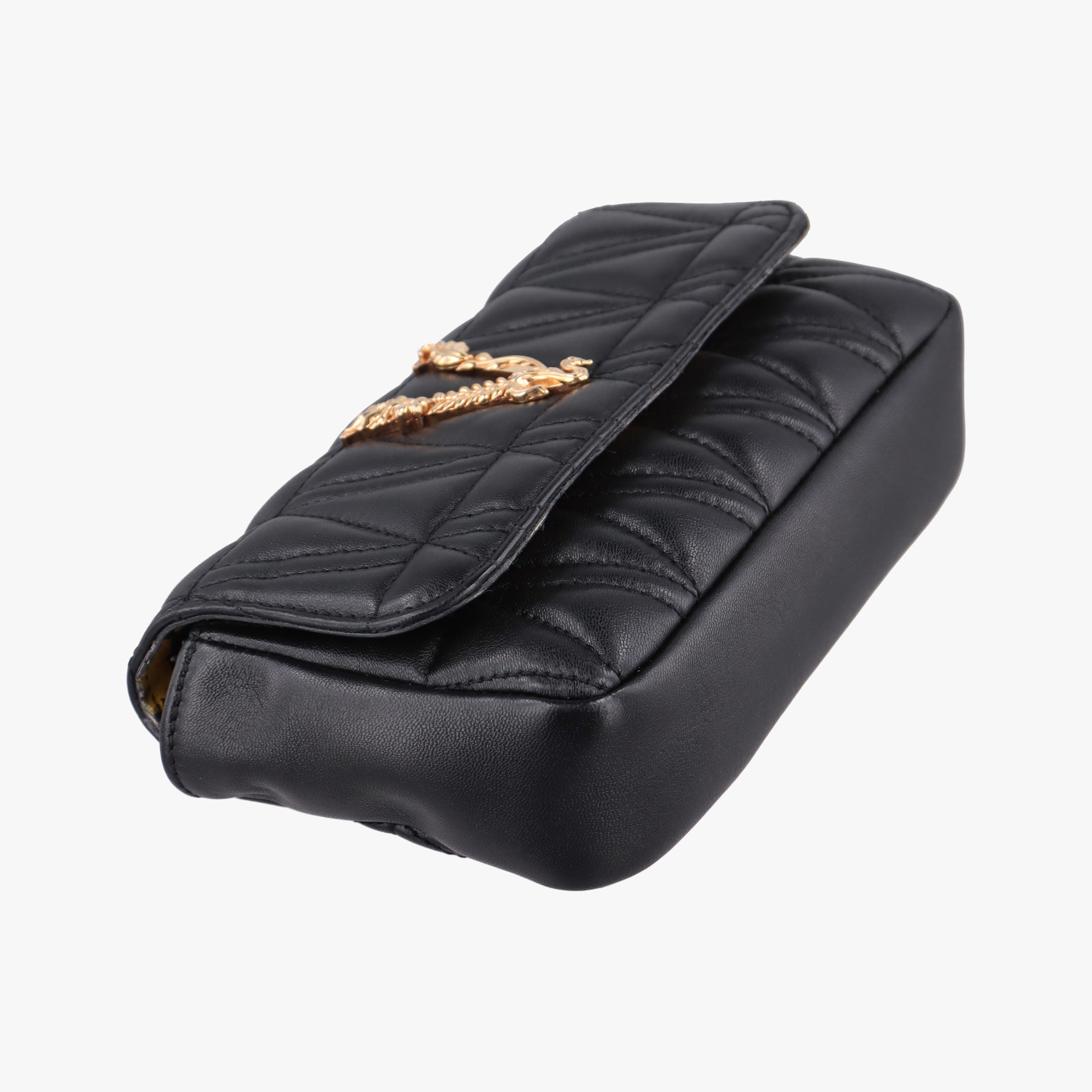 Secondhand VERSACE Virtus Black Leather  shoulderbag | stylenewstar