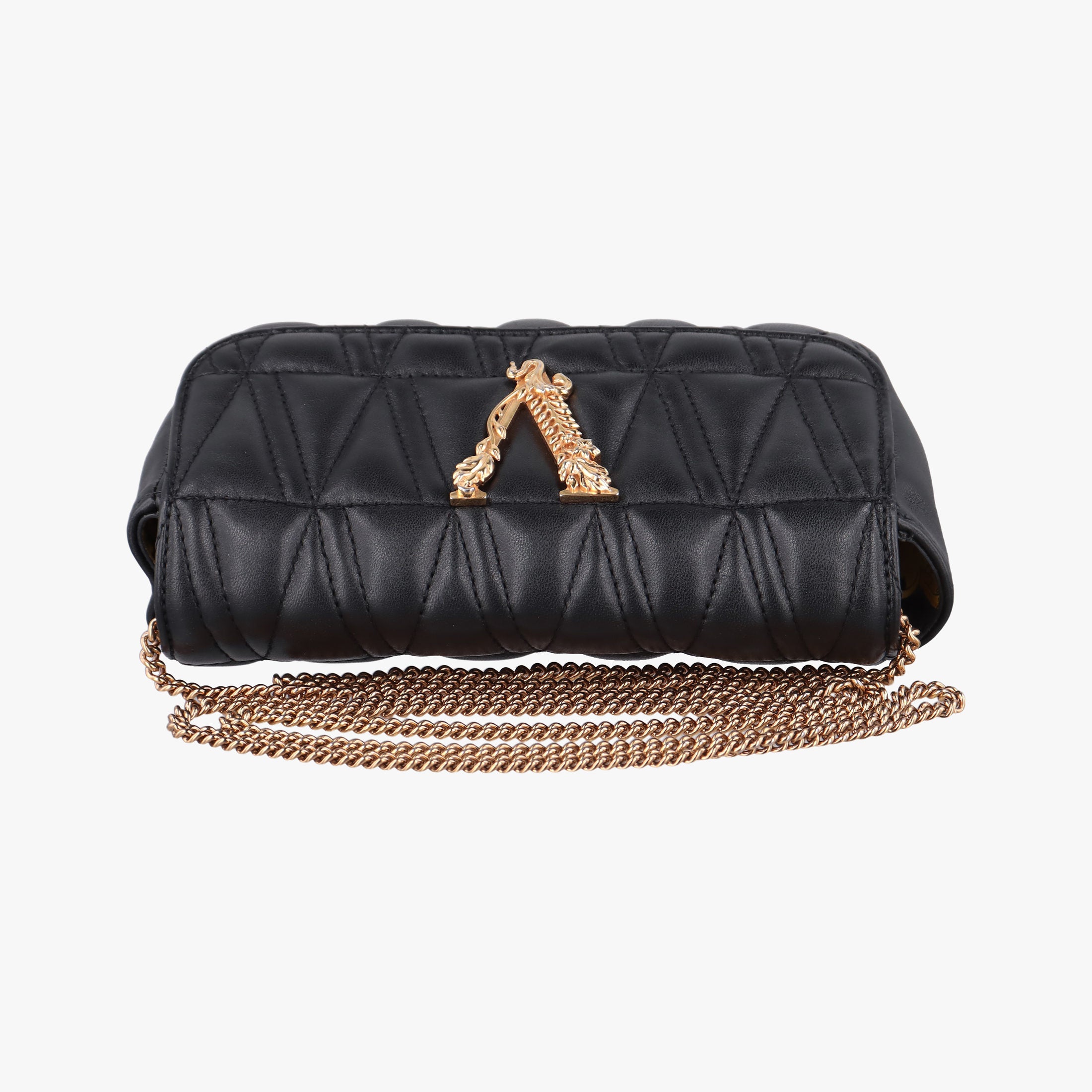 Secondhand VERSACE Virtus Black Leather  shoulderbag | stylenewstar