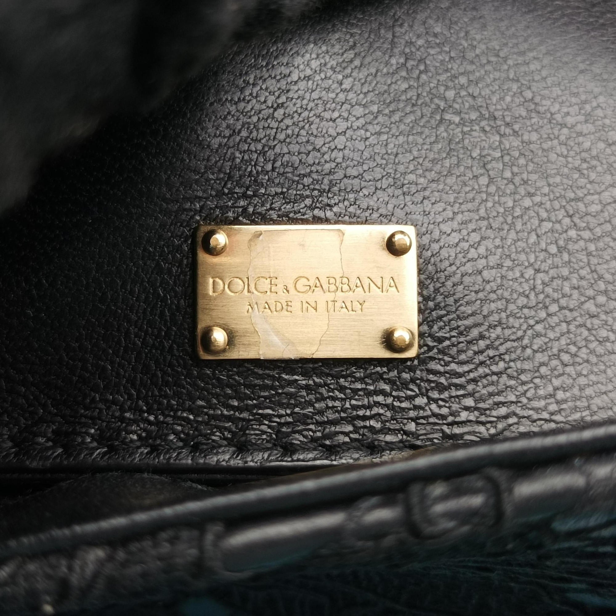 Vintage Dolce & Gabbana SICILY Black Leather×Crochet  shoulderbag | stylenewstar