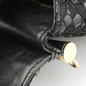 Vintage Dolce & Gabbana SICILY Black Leather×Crochet  shoulderbag | stylenewstar