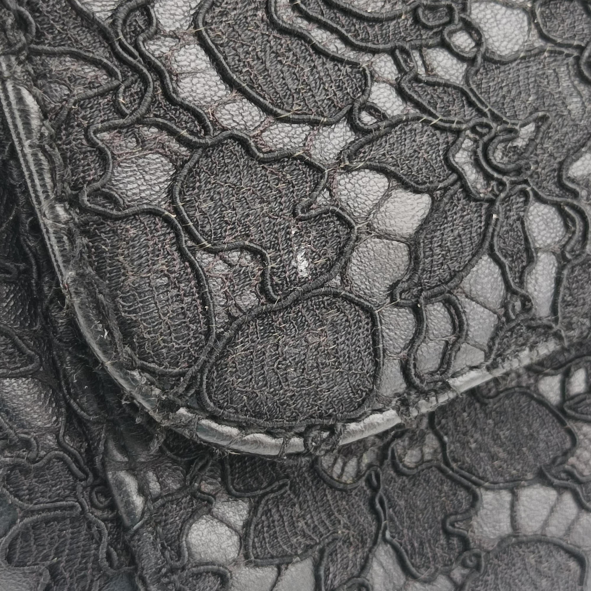 Vintage Dolce & Gabbana SICILY Black Leather×Crochet  shoulderbag | stylenewstar