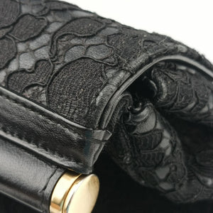 Vintage Dolce & Gabbana SICILY Black Leather×Crochet  shoulderbag | stylenewstar