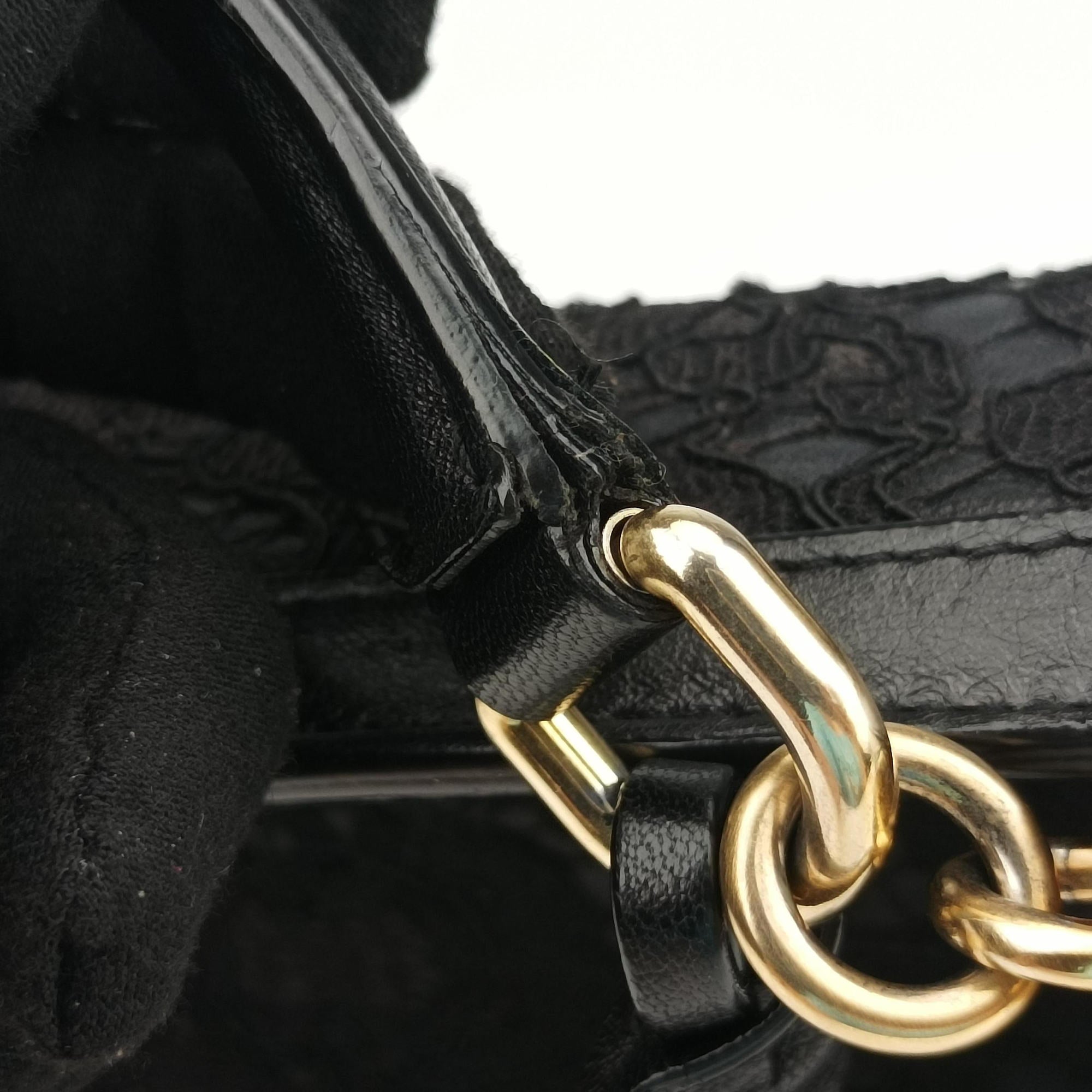 Vintage Dolce & Gabbana SICILY Black Leather×Crochet  shoulderbag | stylenewstar