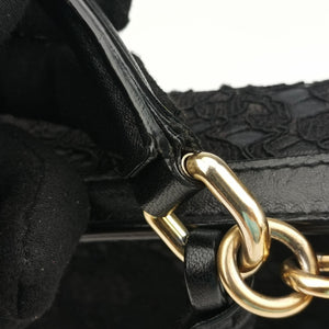 Vintage Dolce & Gabbana SICILY Black Leather×Crochet  shoulderbag | stylenewstar