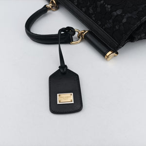 Vintage Dolce & Gabbana SICILY Black Leather×Crochet  shoulderbag | stylenewstar