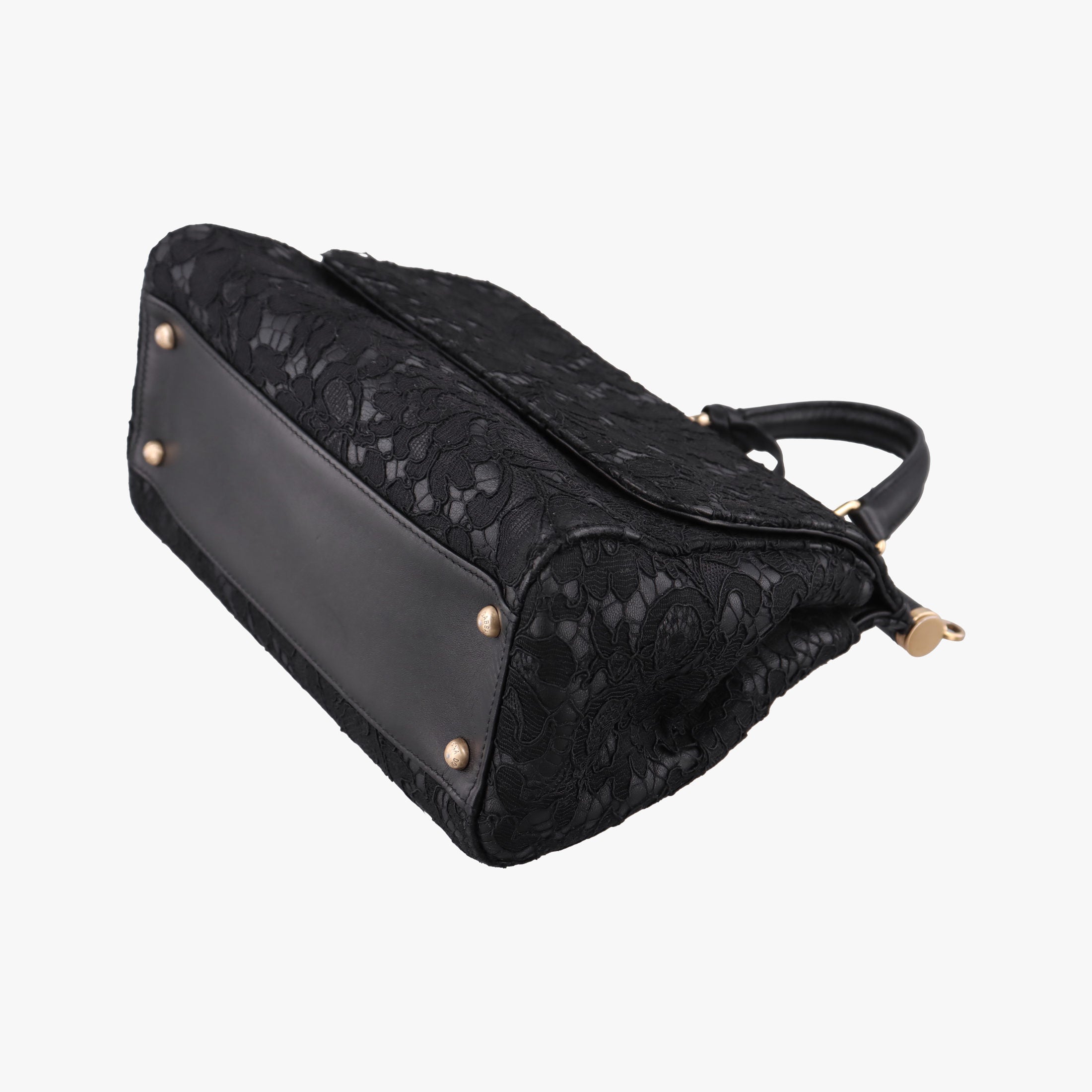 Vintage Dolce & Gabbana SICILY Black Leather×Crochet  shoulderbag | stylenewstar